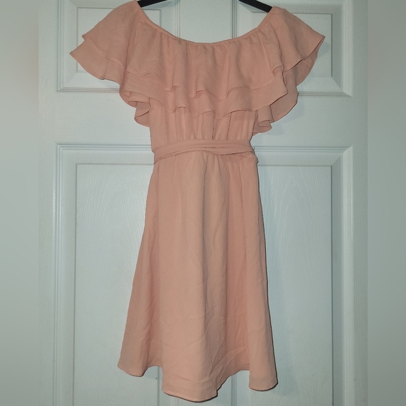 Show Me Your Mumu Ruffle Dress Size X Small Peach - Picture 5 of 8